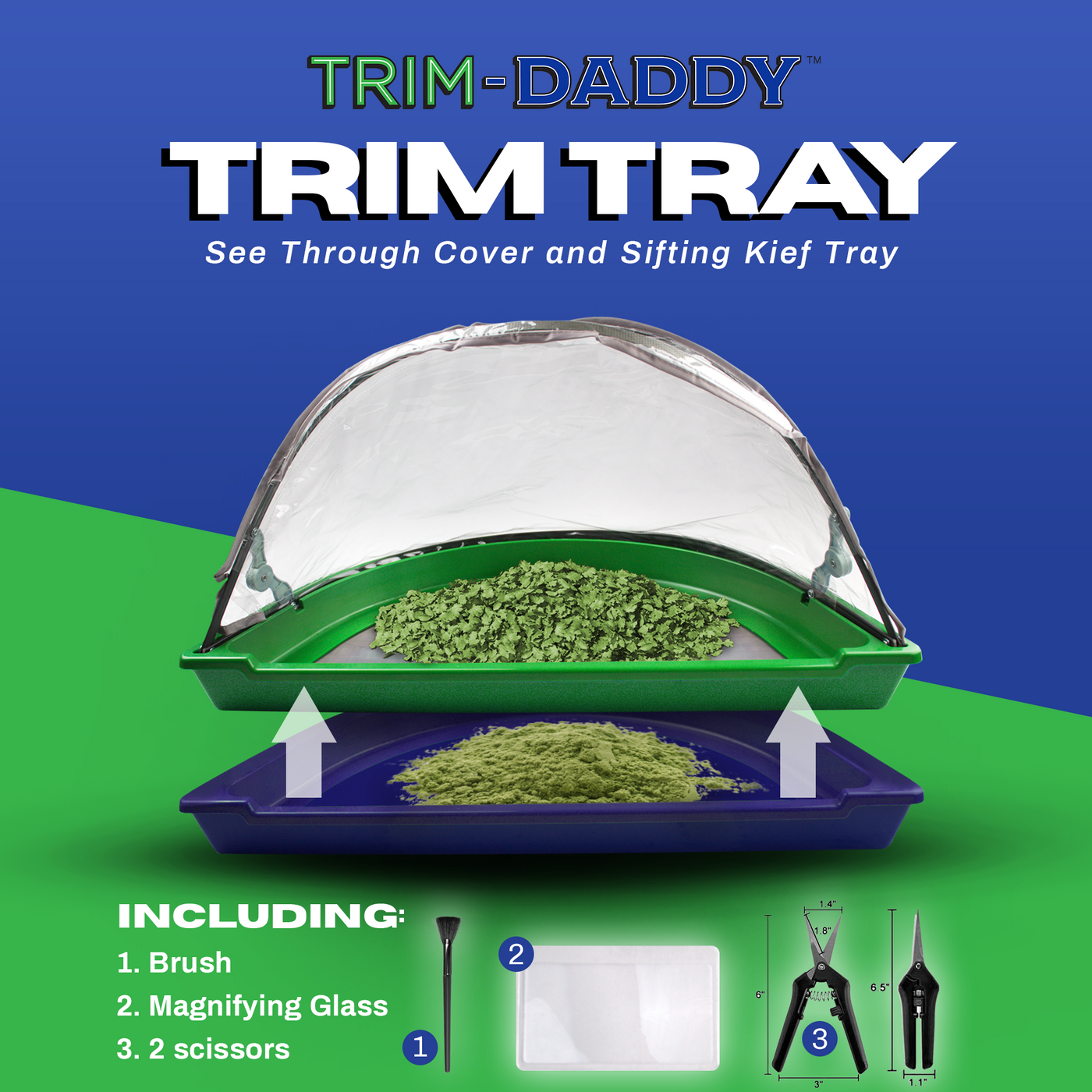 Ablaze Trim Tray Bin Bud Trimming Pollen Sieve Sifter Trimmer Trays with 150 Micron Screen 1 Pack